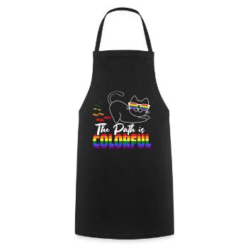 The Path Is Colorful Cute LGBTQ Pride Rainbow - Kochschürze - Schwarz - Vorne - AI Model Male 185 dark (185cm)