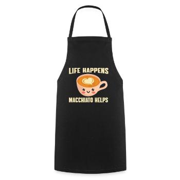 Grand amateur de café Macchiato - Tablier de cuisine - noir - Devant - AI Model Male 185 dark (185cm)
