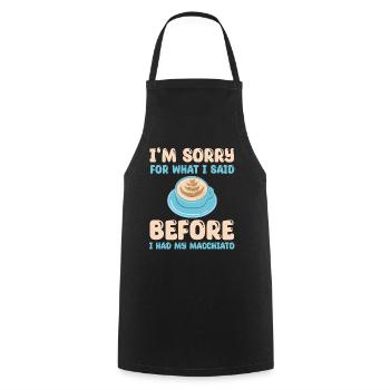 Italienisches Kaffee Macchiato Design - Kochschürze - Schwarz - Vorne - AI Model Male 185 dark (185cm)