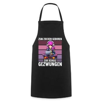 Gaming Konsole PC Zockerin Mädchen Gamer Girl - Kochschürze - Schwarz - Vorne - AI Model Male 185 dark (185cm)