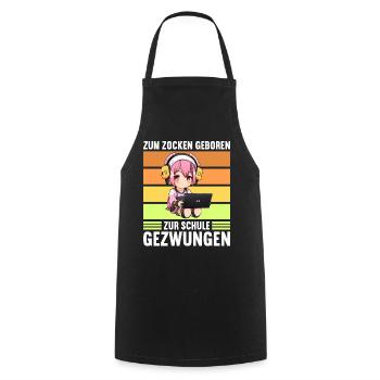 Gaming Konsole PC Zockerin Mädchen Gamer Girl - Kochschürze - Schwarz - Vorne - AI Model Male 185 dark (185cm)