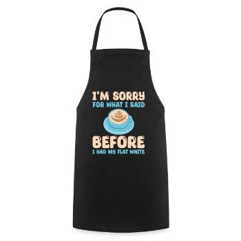 Funny Flat White Coffee Outfit - Cooking Apron - black - Front - AI Model Male 185 dark (185cm)
