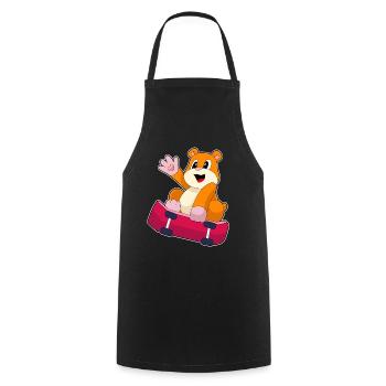 Hamster Skater Skateboard - Kochschürze - Schwarz - Vorne - AI Model Male 185 dark (185cm)