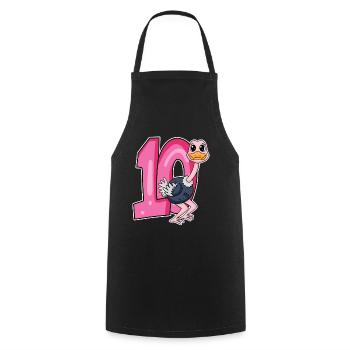 10th birthday motif bouquet - ten years old - Cooking Apron - black - Front - AI Model Male 185 dark (185cm)