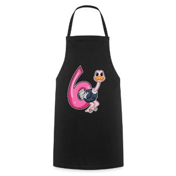 6th birthday motif bouquet - six years old - Cooking Apron - black - Front - AI Model Male 185 dark (185cm)