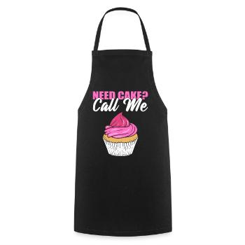 Besoin de gâteau ? Appelez-moi Baker - Tablier de cuisine - noir - Devant - AI Model Male 185 dark (185cm)