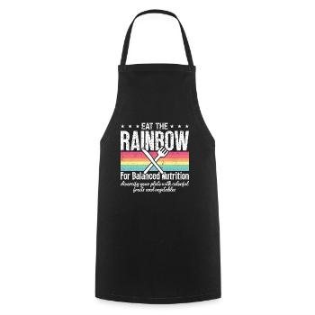 Dietitian Eat The Rainbow For Balanced Vegetarian - Cooking Apron - black - Front - AI Model Male 185 dark (185cm)