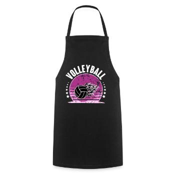 Volleyball - Cooking Apron - black - Front - AI Model Male 185 dark (185cm)