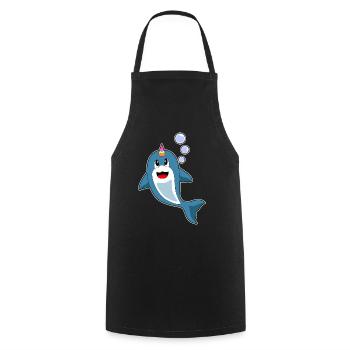 Dolphin Unicorn - Cooking Apron - black - Front - AI Model Male 185 dark (185cm)