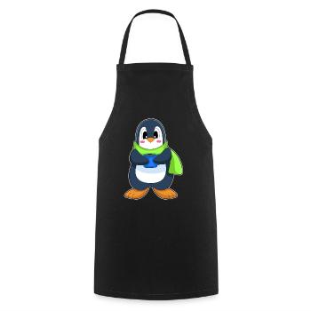 Pinguin Kaffee Tasse - Kochschürze - Schwarz - Vorne - AI Model Male 185 dark (185cm)