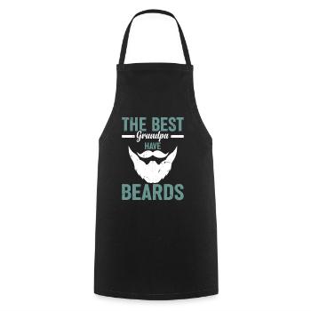 Fête des pères grand-père - Les meilleurs grands-pères ont la barbe - Tablier de cuisine - noir - Devant - AI Model Male 185 dark (185cm)
