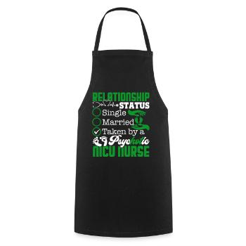 Nicu Nurse Relationship Status - Cooking Apron - black - Front - AI Model Male 185 dark (185cm)