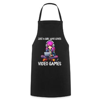 Gaming Console PC Gamer Girl Gamer Girl - Cooking Apron - black - Front - AI Model Male 185 dark (185cm)