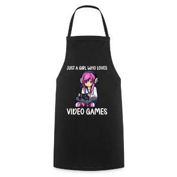Gaming Console PC Gamer Girl Gamer Girl - Cooking Apron - black - Front - AI Model Male 185 dark (185cm)