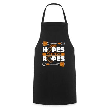 Our Hopes Are In The Ropes SpeedKletter Kraxler - Cooking Apron - black - Front - AI Model Male 185 dark (185cm)