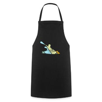 Canoe Retro - Cooking Apron - black - Front - AI Model Male 185 dark (185cm)