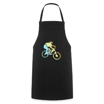 Mountain Bike Retro - Cooking Apron - black - Front - AI Model Male 185 dark (185cm)