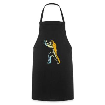 Paintball Rétro - Tablier de cuisine - noir - Devant - AI Model Male 185 dark (185cm)