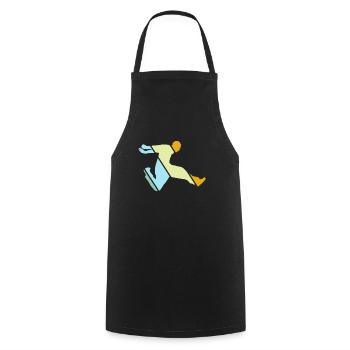 Parkour Retro - Kochschürze - Schwarz - Vorne - AI Model Male 185 dark (185cm)