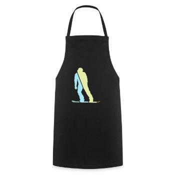 Snowboarding Retro - Kochschürze - Schwarz - Vorne - AI Model Male 185 dark (185cm)