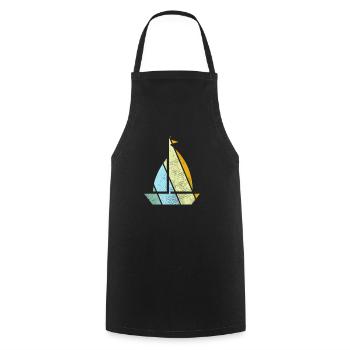 Rétro de la voile - Tablier de cuisine - noir - Devant - AI Model Male 185 dark (185cm)