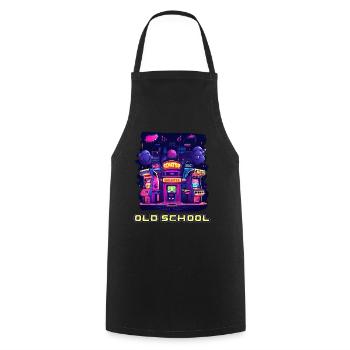 Arcade Gaming Retro Slots Games 80s Gamer - Cooking Apron - black - Front - AI Model Male 185 dark (185cm)