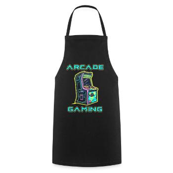 Arcade Gaming Retro Slots Games 80s Gamer - Cooking Apron - black - Front - AI Model Male 185 dark (185cm)