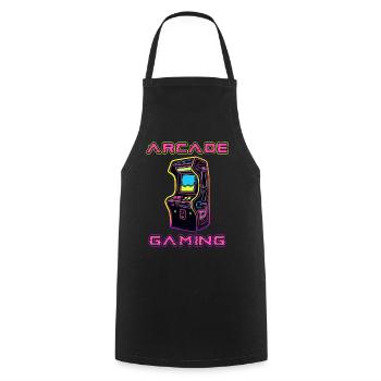 Arcade Gaming Retro Slots Games 80s Gamer - Cooking Apron - black - Front - AI Model Male 185 dark (185cm)