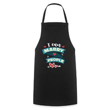 Officiant Je peux épouser les gens Célébrant de mariage - Tablier de cuisine - noir - Devant - AI Model Male 185 dark (185cm)