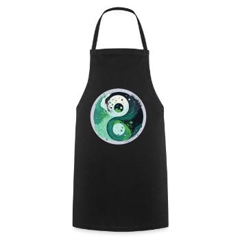 Yin Yang - Kochschürze - Schwarz - Vorne - AI Model Male 185 dark (185cm)
