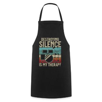 Vintage Drummer Saying for Drummer Retro - Cooking Apron - black - Front - AI Model Male 185 dark (185cm)