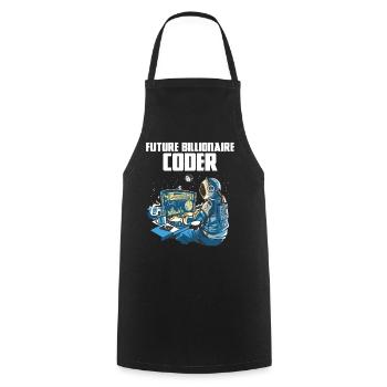 Future billionaire coder - Cooking Apron - black - Front - AI Model Male 185 dark (185cm)