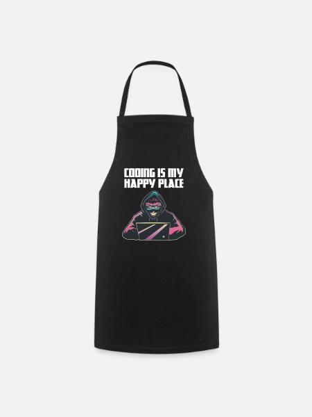 Coding is my happy place - Cooking Apron - black