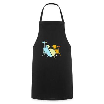 Batterie Rétro - Tablier de cuisine - noir - Devant - AI Model Male 185 dark (185cm)