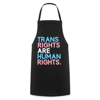 Mois de la fierté LGBT - Les droits des trans sont des droits humains - Tablier de cuisine - noir - Devant - AI Model Male 185 dark (185cm)