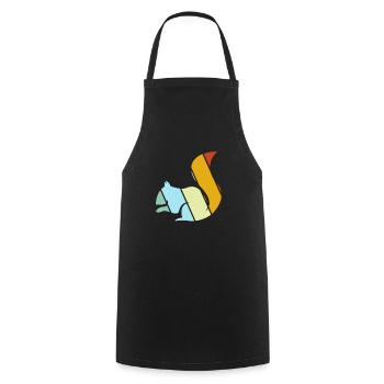 Squirrel Retro - Cooking Apron - black - Front - AI Model Male 185 dark (185cm)