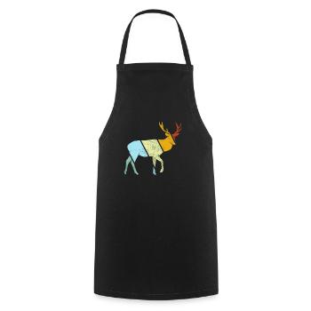 Hirsch Retro - Cooking Apron - black - Front - AI Model Male 185 dark (185cm)