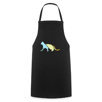 Katze Retro - Kochschürze - Schwarz - Vorne - AI Model Male 185 dark (185cm)