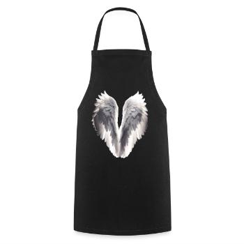 Angel wings - Cooking Apron - black - Front - AI Model Male 185 dark (185cm)