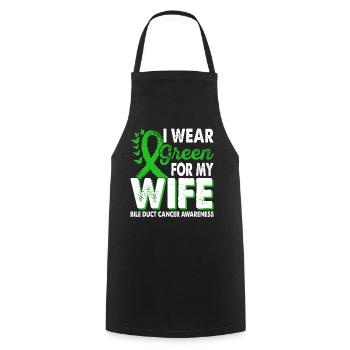 Portez du vert pour le cancer des voies biliaires de la femme - Tablier de cuisine - noir - Devant - AI Model Male 185 dark (185cm)