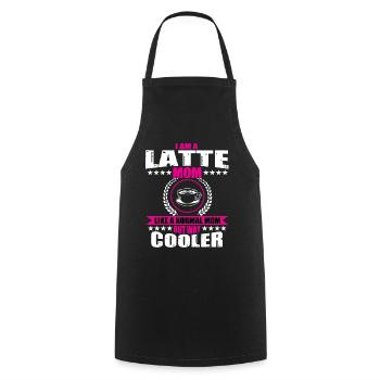 Latte Mama Buveur de café - Tablier de cuisine - noir - Devant - AI Model Male 185 dark (185cm)