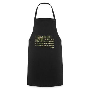 Funny Father's Day Ideas - Most Intelligent Daddy - Cooking Apron - black - Front - AI Model Male 185 dark (185cm)
