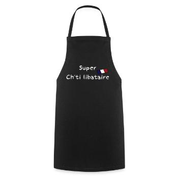 Ch'til ibataire shirt pour célibataire v2 - Tablier de cuisine - noir - Devant - AI Model Male 185 dark (185cm)