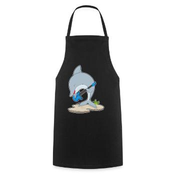 Dolphin Musicien Guitare Musique - Tablier de cuisine - noir - Devant - AI Model Male 185 dark (185cm)