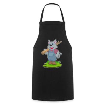 Forêt du bois de bûcherons Cat - Tablier de cuisine - noir - Devant - AI Model Male 185 dark (185cm)