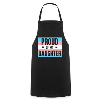 Mois de la fierté LGBT - Fière de ma fille trans - Tablier de cuisine - noir - Devant - AI Model Male 185 dark (185cm)