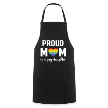 Mois de la fierté LGBT - Fière maman d’une fille gaie - Tablier de cuisine - noir - Devant - AI Model Male 185 dark (185cm)
