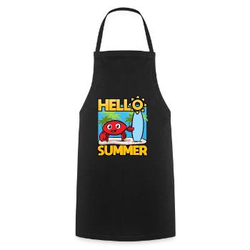 Hello Summer Sommer - Cooking Apron - black - Front - AI Model Male 185 dark (185cm)
