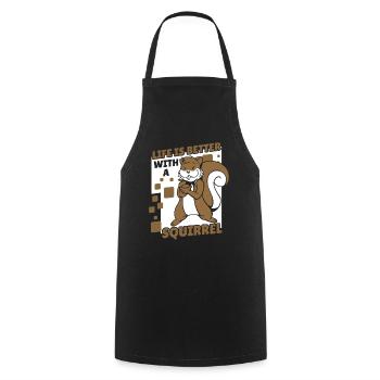 Life is Better with a Squirrel Squirrel - Cooking Apron - black - Front - AI Model Male 185 dark (185cm)