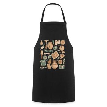 Archaeology - Cooking Apron - black - Front - AI Model Male 185 dark (185cm)